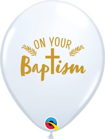 11" On Your Baptism Cross White (50 ct.)