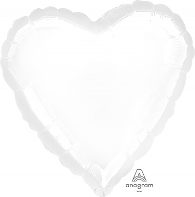 Standard Heart Metallic White 
