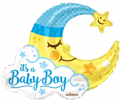  36" SP: PR Baby Boy Moon Shape