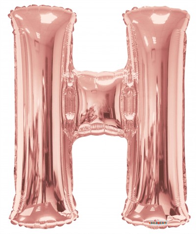  34" SP: Rose Gold Shape Letter H