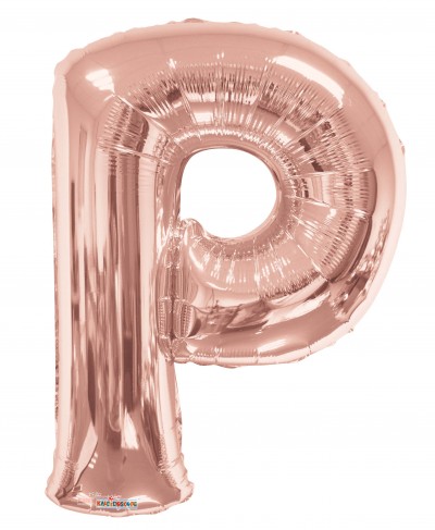  34" SP: Rose Gold Shape Letter P