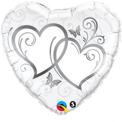 18" Entwined Hearts Silver 