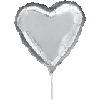 Flat: 04" Silver Heart 