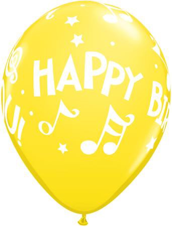 11" Happy Birthday To You Music Notes Carnival Assortment 50ct