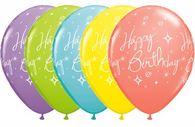 11" Birthday Elegant Sparkles & Swirls Sorbet Assortment (50ct)