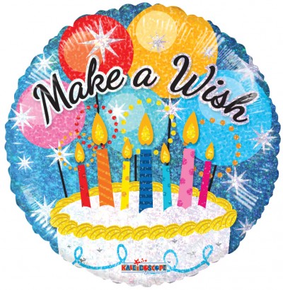 18" SP: MAKE A WISH! CAKE HOLOGRAPHIC