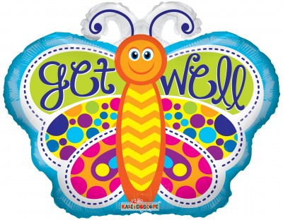 18" SP: GET WELL BUTTERFLY SHAPE