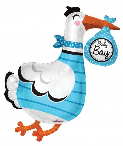  36" SP: PR Baby Boy Stork Shape