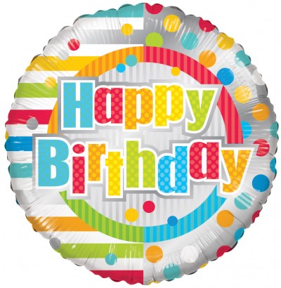 18" SP: HAPPY BIRTHDAY DOTS & LINES