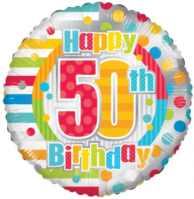 18" SP: HAPPY 50TH BIRTHDAY DOTS & LINES