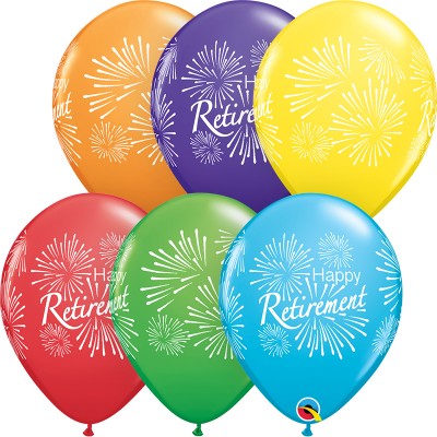 11" Rnd Happy Bright Rainbow Retirement Fireworks (50 ct)