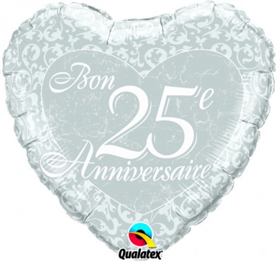 18" Bon 25e anniversaire - Coeurs