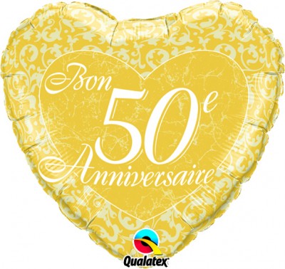 18" Bon 50e anniversaire - Coeurs