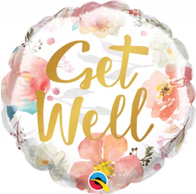 4" GET WELL WATERCOLOR FLORAL