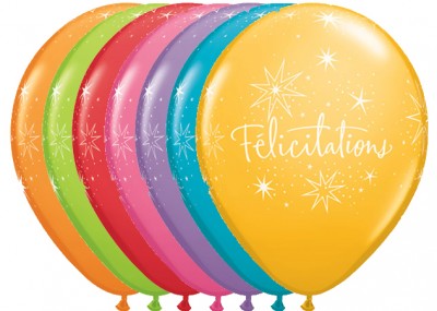 11" Félicitations - Étoiles Assortiment de festivité (50/sac)