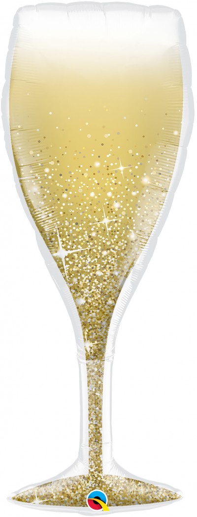 Shape: 39" Golden Bubbly Wine Glass