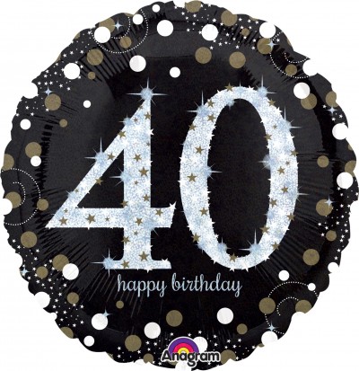 Standard Holographic Sparkling Birthday 40