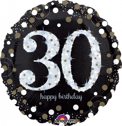 Jumbo Holographic Sparkling Birthday 30