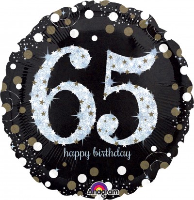 Jumbo Holographic Sparkling Birthday 65