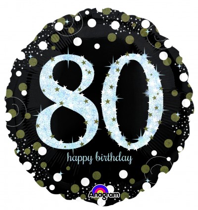 Standard Holographic Sparkling Birthday 80
