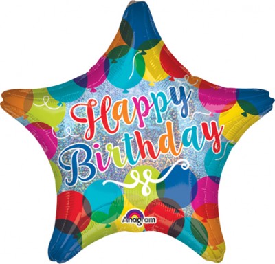Standard Holographic HBD Sparkle Balloons