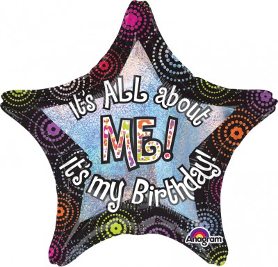 Jumbo Holographic It's All About Me Birthday