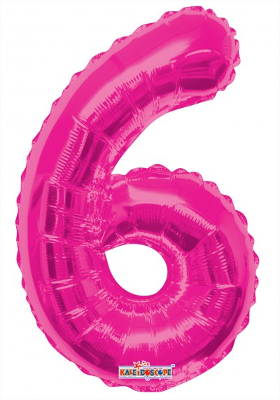 AirFilled: 14" NUMBER 6 HOT PINK