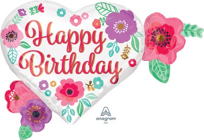 SuperShape Happy Birthday Floral Print