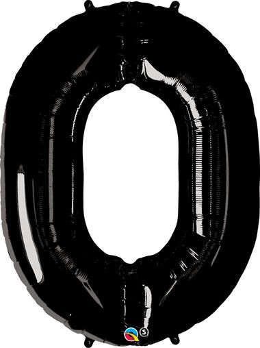 Qualatex Shape 34" Black Number Zero (Pkgd) 
