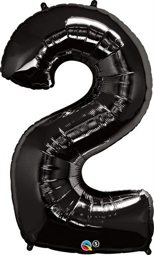 Qualatex Shape 34" Black Number 2 (Pkgd) 