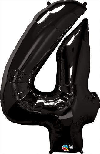 Qualatex Shape 34" Black Number 4 (Pkgd) 