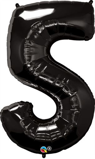 Qualatex Shape 34" Black Number 5 (Pkgd) 