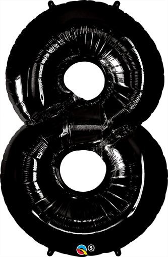 Qualatex Shape 34" Black Number 8 (Pkgd)