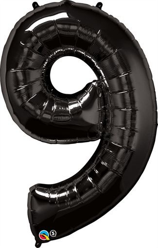 Qualatex Shape 34" Black Number 9 (Pkgd)