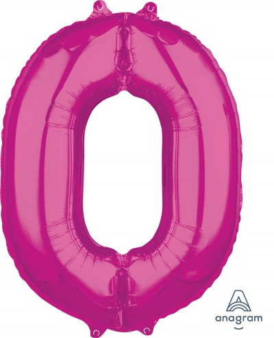 Anagram Mid-Size Shape Number "0" Pink 26 inch