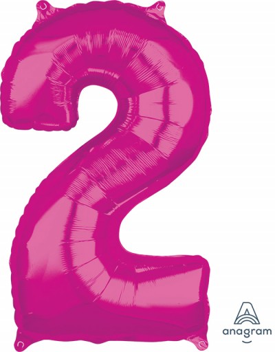 Anagram Mid-Size Shape Number "2" Pink 26 inch