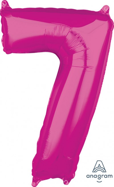 Anagram Mid-Size Shape Number "7" Pink 26 inch