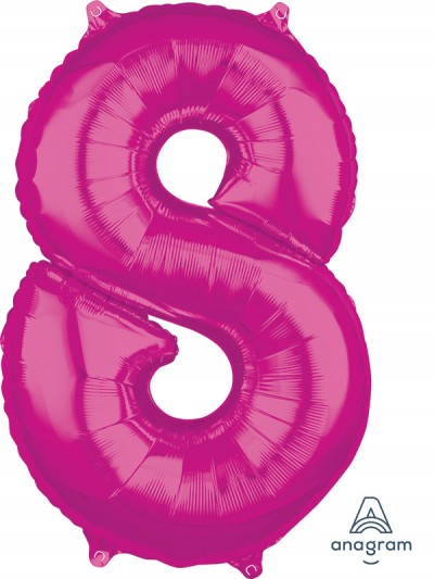 Anagram Mid-Size Shape Number "8" Pink 26 inch
