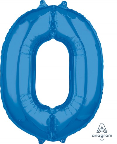 Anagram Mid-Size Shape Number "0" Blue 26 inch