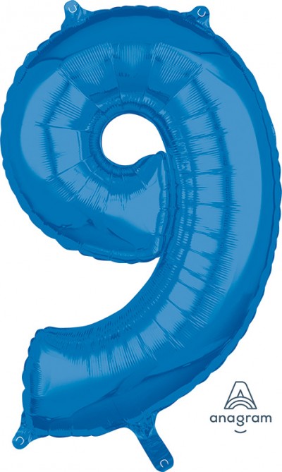Anagram Mid-Size Shape Number "9" Blue 26 inch