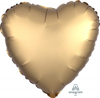 Standard Satin Luxe Gold Sateen Heart  (Flat)