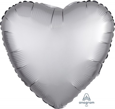 Standard Satin Luxe Platinum Heart  (Flat)