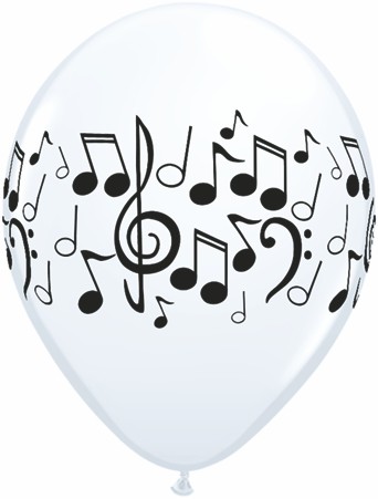 11" Music Notes White 50Ct
