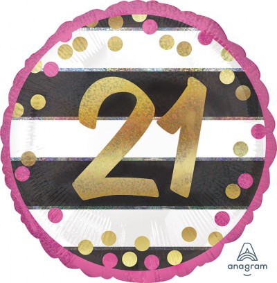 Standard Holographic Pink & Gold Milestone 21