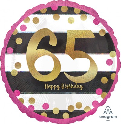 Standard Holographic Pink & Gold Milestone 65