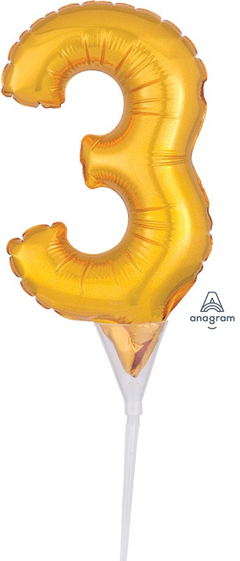 Anagram CI: Cake Pick Numbers Micro Number " 3 " Gold