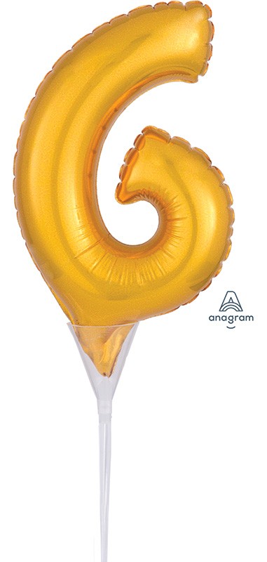 Anagram CI: Cake Pick Numbers Micro Number " 6 " Gold