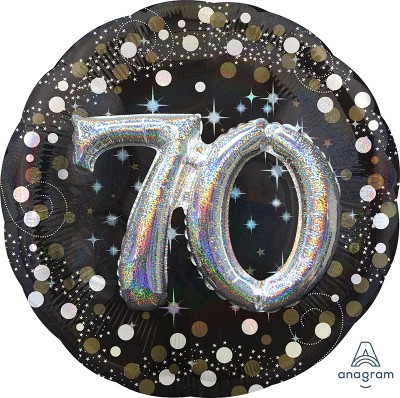 Multi-Balloon Holographic Sparkling Birthday 70