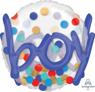 See-Thru Multi-Balloon It's A Boy Confetti Dots