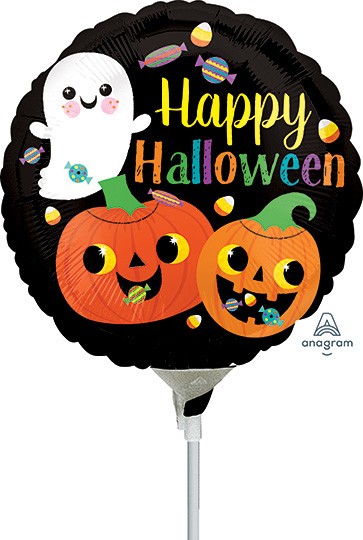 9" Happy Ghost & Pumpkins